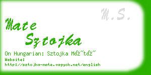 mate sztojka business card